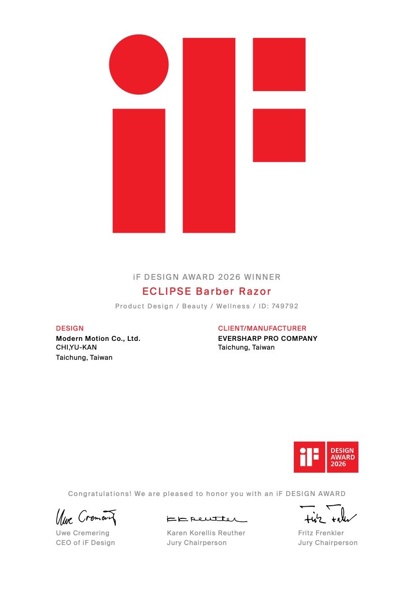 Eversharp Pro Company Wins the 2026 iF Design Award for the Innovative ECLIPSE Barber Razor